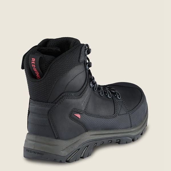 Mens Red Wing Trades - 6-inch Side-zip Waterproof Toe - Safety Boots Black - LRN063185